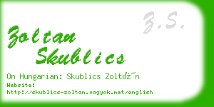 zoltan skublics business card